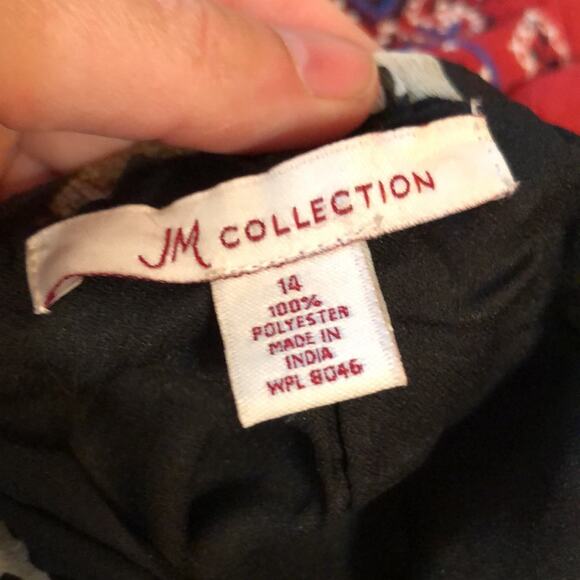 JM Collection Brown Black White floral Size 14 maxi flowery hippie chic bohemian - Picture 4 of 5